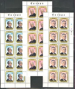 GIBILTERRA 1980, PERSONE FAMOSE, EUROPA C.E.P.T. Scott 390-392 FOGLI DA 10, NUOVI DI ZECCA - Foto 1 di 1
