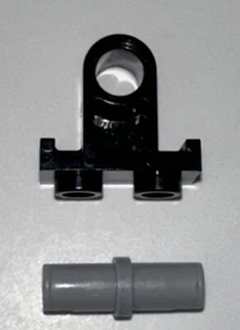 LEGO 32529 Pin Connector Plate w/1 Hole Single On Bottom Black + Gray Pin - Picture 1 of 3