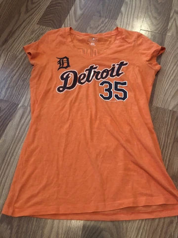 MLB Justin Verlander Detroit Tigers Shirt Women's Size Large Orange Short Sleeve Cover