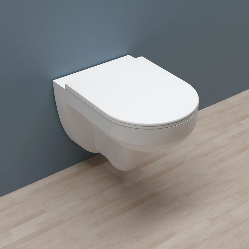 AICA Badezimmer Wand-WC Spülrandlos Design Hänge WC Toilette WCs Soft-Close Sitz - Bild 1 von 1