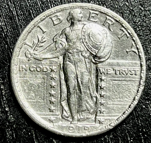1919 P Standing Liberty Quarter  BU+++ Cover