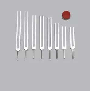 Tenedor de afinación profesional de 8 piezas de chakra + activador + bolsa de sonido equilibrio de curación - Imagen 1 de 1