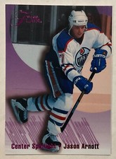 1994-95 JASON ARNOTT FLEER FLAIR CENTER SPOTLIGHT INSERT #1 EDMONTON OILERS