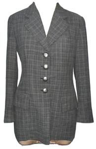 ESCADA Elements Vintage Plaid Blazer Size 36~Small Wool Blend Made In Italy - Picture 1 of 8