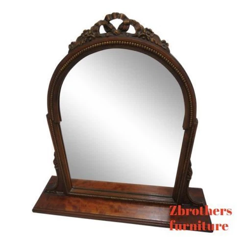 Antique Depression Walnut Shaving Mirror Cover