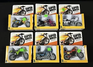 (6) 1982 1/18 Super Bikes Suzuki RM, Kawasaki, Maico, Diecast Intex Zee Toys NIB - Picture 1 of 9