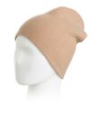 HANNAH ROSE 100% Cashmere Light Brown Ribbed Beanie One size