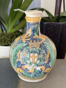1950s - 1960s Italian Majolica Bottle Vase made by Alessi Alta Girone Signed - Picture 1 of 11