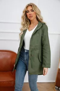 Damen Oversized Kapuzenjacke Mode Lange Windbreaker Jacke Loose Trench Coat - Bild 1 von 31