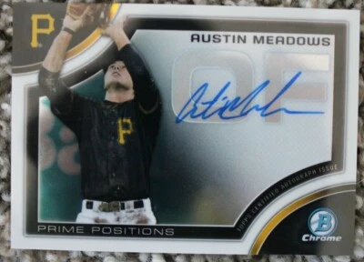 2015 Bowman Chrome Austin Meadows Prime Positions Auto On Card Tampa Bay Rays - Image 1 of 2
