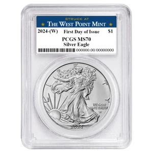2024 (W) $1 American Silver Eagle PCGS MS70 FDOI West Point Label - Picture 1 of 2