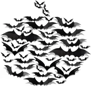 Pegatinas de pared 3D Halloween murciélagos espeluznantes fiesta decoración del hogar interior exterior 111 unidades - Imagen 1 de 7