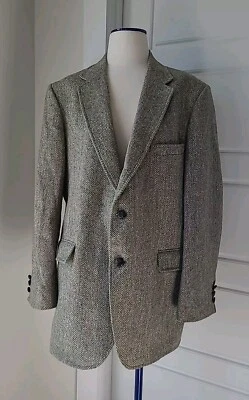 Chaqueta Abrigo Deportivo Harris Tweed Tejida a Mano en Escocia EE. UU. Marrón 42 De Colección Foto 1 de 4