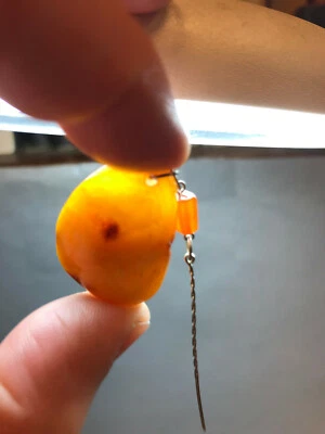 NATURAL OLD ANTIQUE YELLOW BUTTERSCOTCH BALTIC AMBER PIN 4,5 gr - Image 1 of 4