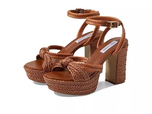 Steve Madden Women's Ibiza Block Heel Platform Strappy Sz 8 NEW IBIZ01S1 Cognac - Picture 1 of 5