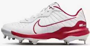 Nike Alpha Huarache Varsity 4 Low Uomo 7 Tacchetti da Baseball Bianco/Rosso DJ6516-104 - Foto 1 di 9