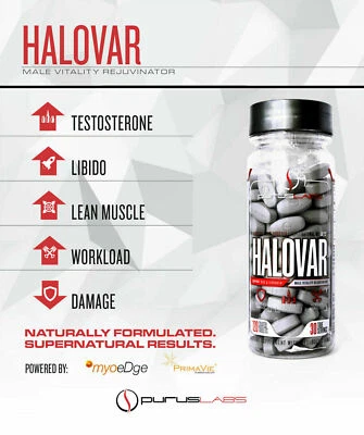 Purus Labs HALOVAR Testosterone Libido Lean Muscle Builder 120 tablets FREE SHIP - Image 1 of 4