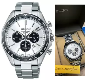 Seiko Selection SBPY165 Chronograph Solar Analog Panda White Dial Watch Men NEW - Picture 1 of 9