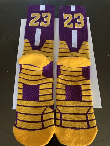 LeBron James #23 Purple Socks Large  Brand New NBA Lakers Cover