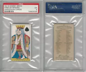 N219 Kinney, Harlequin Cards, 1888, Spade King, PSA 5 EX - Picture 1 of 1