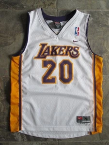 Vintage Nike TEAM NBA Los Angeles Lakers Youth Medium Gary Payton #20 Jersey - Picture 1 of 9