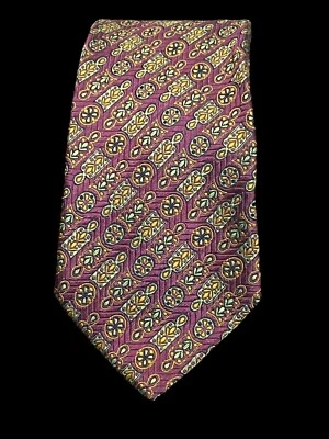 CORBATA DE LUJO TEJIDA SEDA ESTAMPADO GEOMÉTRICO PÚRPURA VINTAGE ETRO PARA HOMBRE Foto 1 de 4