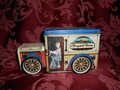 Banco de hojalata retro ~ Lindo ~ CHERRYVALE FARMS ~ ¡Encuentra venta inmobiliaria! ~ Foto 1 de 4