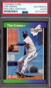 1989 DONRUSS #486  Tim Crews  DODGERS SIGNED AUTOGRAPH CARD  PSA / DNA AUTHENTIC - Picture 1 of 2