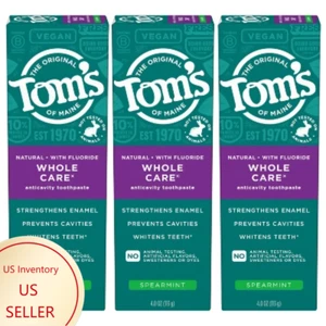 Tom's of Maine Whole Care Anti-cavity Toothpaste - Spearmint - 4oz/3pk - Picture 1 of 8