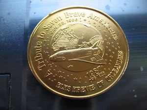 Challenger 7 Brave Americans Elks Tribute 1987 Karneval Doubloon Orleans RAR - Bild 1 von 2