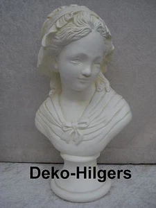 Büste Frauenbüste Kopf Figur Frau Stuckgips Skulptur Säule Statue Crem 2036 - Picture 1 of 2