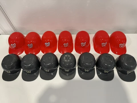 WASHINGTON NATIONALS - 14 MINI BATTING HELMETS - CITY CONNECT & RED COLORS Cover