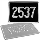 7x5 4 digit black and silver kids age motorcycle pressed number plate bike metal