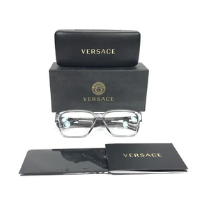 Versace Eyeglasses Frames MOD.3346-F 593 Transparent Gray Gunmetal 55-16-142 - Picture 1 of 12