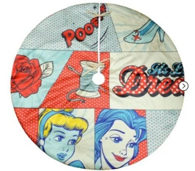 48" Disney Princess Fabric Christmas Tree Skirt Cinderella Belle Retro design - Image 1 of 4