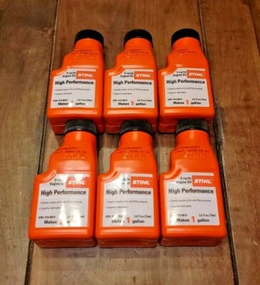 STIHL (6) 1 Gal HP High Performance 2-Cycle Engine Mix Oil 2.6 fl oz Genuine OEM - Image 1 of 4
