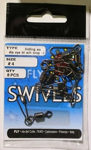 FLY GIRELLA CILINDRICA NERA CON MOSCHETTONE ROLL.SWIV.W/HOOKED SNAP - Bild 1 von 1
