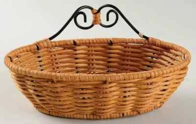 Princess House 2142 Cesta Ovalada Ratán-Metal NUEVA EN CAJA Foto 1 de 4