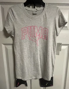 Puma 2-Piece Tee And Capri  Leggings Girls Large 12-14 NWT Bright Colors - Picture 1 of 6