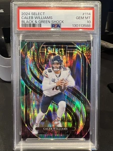 2024 Panini Select Caleb Williams Black & Green Shock #114 Bears Rookie PSA 10 - Picture 1 of 4