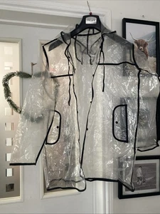 Clear See Through Waterproof Raincoat ,festivals ? Size 10-12? - Picture 1 of 5