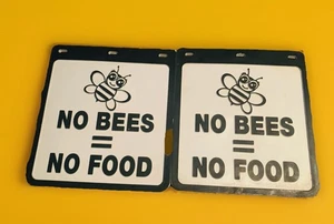 π Vintage 90s- Transcom Industries NO BEES = NO FOOD - Rubber Mud Flaps - Pair - Picture 1 of 11