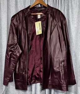 Lederjacke Jessica London Burgunderrot Größe 26 - Bild 1 von 4