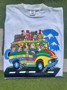 T-shirt maglietta vintage Columbia anni 90 cartone animato colorata bianca vintage film rap - Foto 1 di 10
