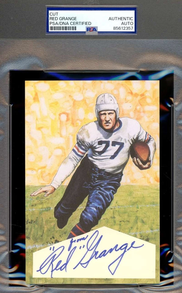 Red Grange PSA DNA Signed Goal Line Art Card Cut GLAC Autograph Bears - Image 1 of 1