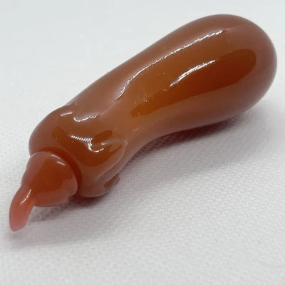 Chinese deep rusty brown Peking Glass Snuff Bottle Eggplant Pattern 3.5” Unique - Image 1 of 4