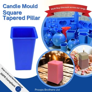 Proops Candle Mould, Rectangular Tapered Sides, Square Pillar 60x60x120mm. S7506 - Picture 1 of 7