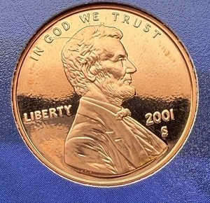 2001-S GEM Proof Lincoln Memorial 1c ~ Direct From Proof Set ~ Lite Tone ~ W51 - Picture 1 of 3