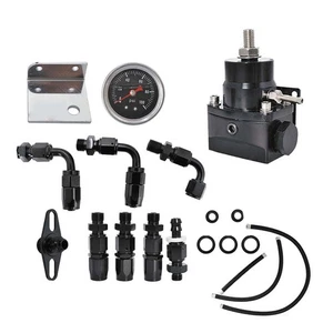 Fuel Pressure Regulator Kit Universal Adjustable+100psi Oil Guage AN-6 Fitting @ - Picture 1 of 9