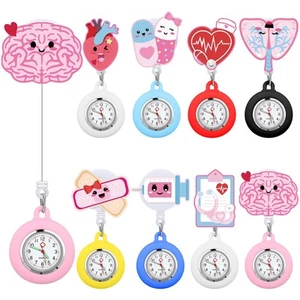 Fullhawl 8 Pcs Retractable Nurse Watch Gift Clip on Hanging Lapel Nurse Watch... - Picture 1 of 6